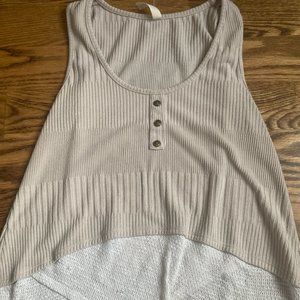 Beige and White Tank Top
